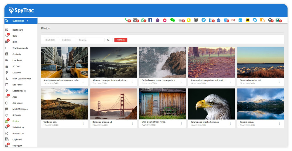 Viewing photos using SpyTrac